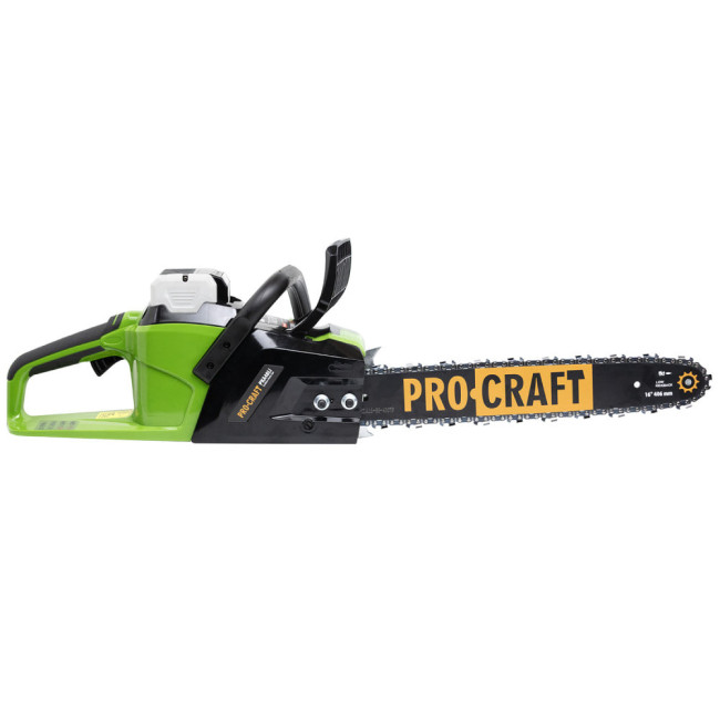 Пила цепная аккумуляторная PKA48Li Procraft(40 В, 9800 об/мин, 24,6 м/с, 3/8"Lp, 56 зв, 16",1АКБ+ЗУ)