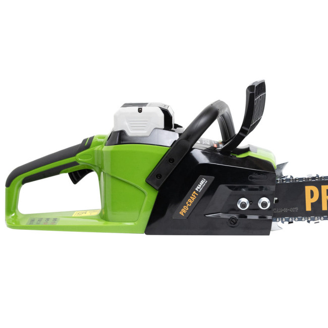 Пила цепная аккумуляторная PKA48Li Procraft(40 В, 9800 об/мин, 24,6 м/с, 3/8"Lp, 56 зв, 16",1АКБ+ЗУ)