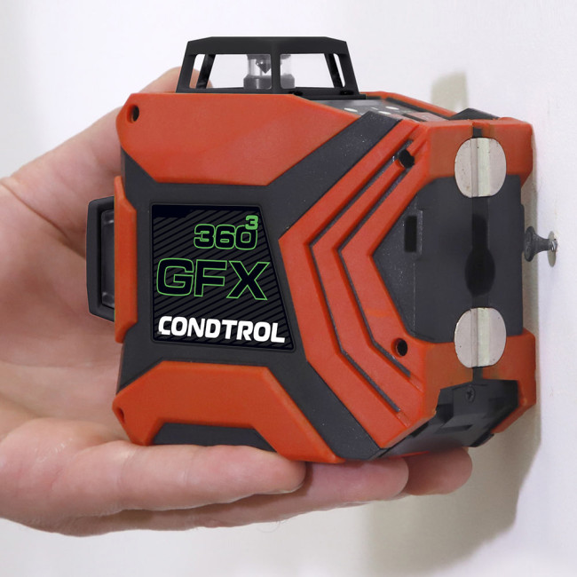 Лазерный нивелир CONDTROL GFX360-3(3,7В Li-Ion, 30м/60м, IP54, 1/4", Зелёный)