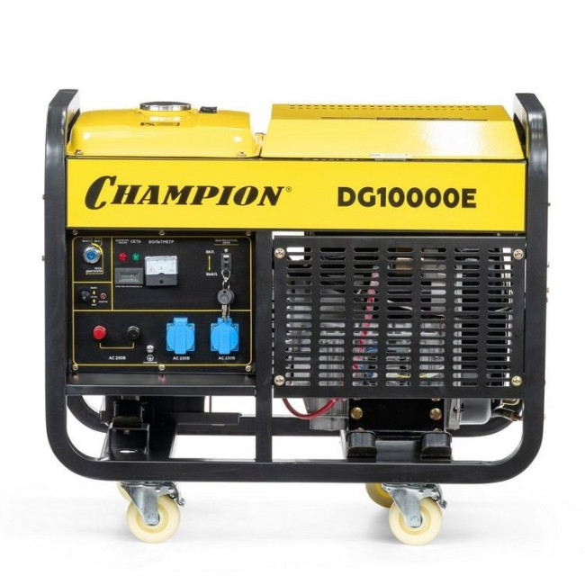 Генератор дизельный CHAMPION DG10000E(11 кВт, 12,5/17 кВт/л.с., 954 см3, 4-тактный, 350 л/ч)