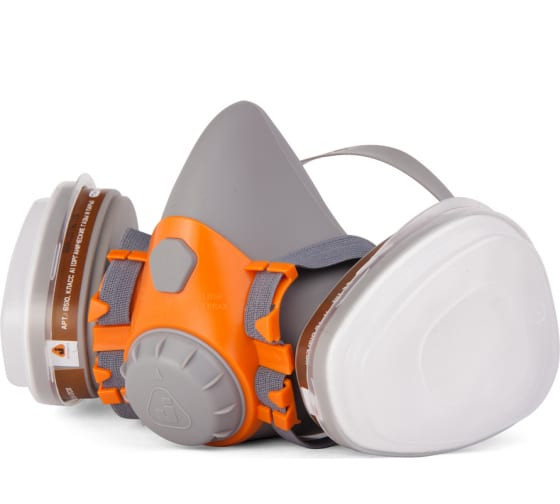 Полумаска силиконовая с дв-м фильтром от пыли,аэрозолей, газов  Jeta Safety