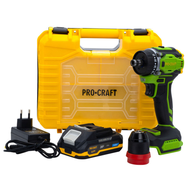 Аккумул. шуруповерт PA18PRO-DFR-BL Procraft(20В, 30 Нм, 1500 об/мин, 21+1, 2 акб, ЗУ, кейс)