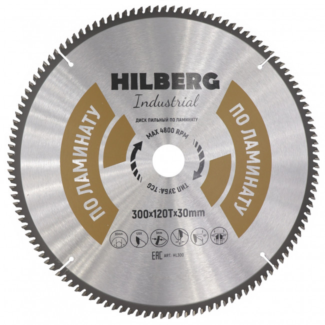 Диск пильный Hilberg Industrial Ламинат 255*30*100Т Диск пильный Hilberg Industrial Ламинат 255*30*100Т