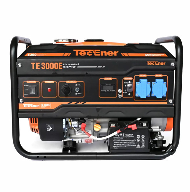 Генератор бензиновый  TecEner TE 3000E(3,2-3,5 ,,2*16А,15л бак)