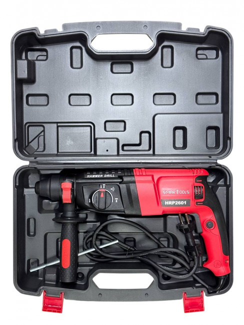 Перфоратор сетевой HRP2601 SMART RED(SDS+, 1200 Вт, 1100 об/мин, 4800 уд/мин, 2,8 Дж,кейс)
