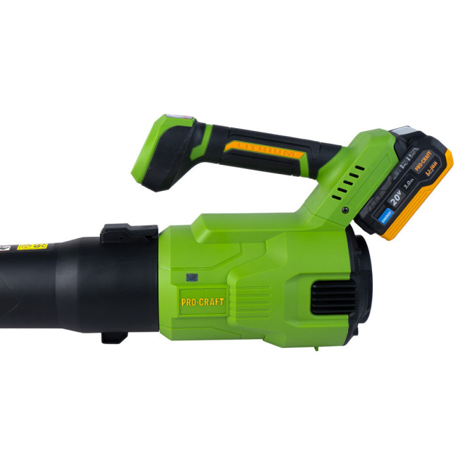 Воздуходувка аккумуляторная PB26 Procraft (20В, 12000-23000 об/мин,15,45 м3/ч, 35 км/ч,1АКБ)