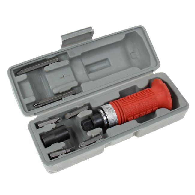 Отвёртка ударно-поворотная 1/2", с битами 5/16" х 35 мм, CR-V, 8 предметов, кейс,  РемоКолор