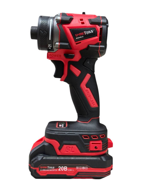 Аккумул. шуруповерт D2245-2 SMART RED(20В, 40 Нм, БЕСЩЕТОЧНЫЙ, 2 АКБ*2Ач, ЗУ, кейс)