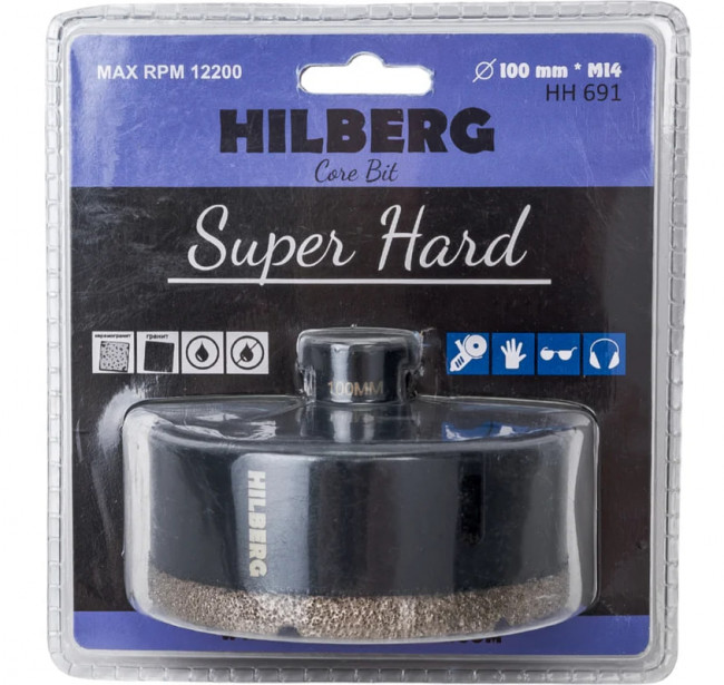 Коронка алмазная 100 мм Hilberg Super Hard M14 HH691