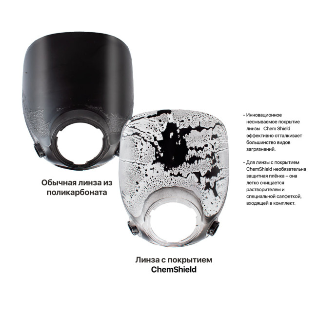 Полнолицевая маска с покрытием линзы ChemShield, размер L   Jeta Safety