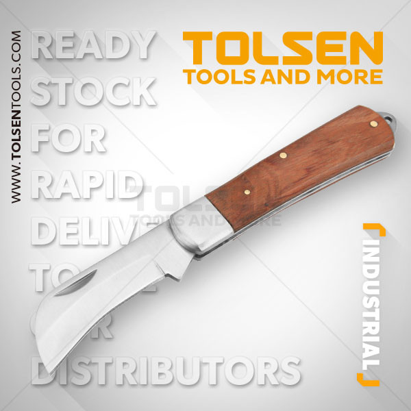 Нож электрика складной изогнутое лезвие  8" TOLSEN