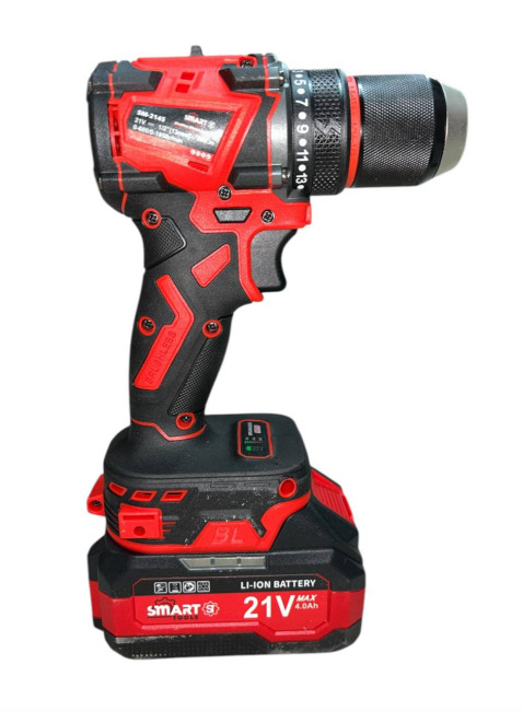 Аккумул. шуруповерт D1145-4 SMART RED (21В, 1/2", 55 Нм, 0-600/0-1950 об/мин, 2АКБ*4А*ч, кейс)