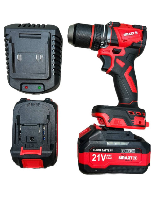 Аккумул. шуруповерт D1145-4 SMART RED (21В, 1/2", 55 Нм, 0-600/0-1950 об/мин, 2АКБ*4А*ч, кейс)
