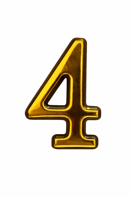 Номерки пластиковые №4 (большие) BN/GP черное золото  (50шт.*20уп.)