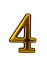 Номерки пластиковые №4 (большие) BN/GP черное золото  (50шт.*20уп.)