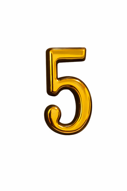Номерки пластиковые №5 (большие) BN/GP черное золото  (50шт.*20уп.)