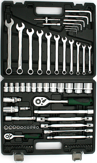 Набор инструментов 1/2"+1/4"  77 предметов  HELFER