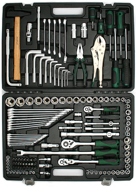Набор инструментов 1/2"+1/4"  142 предмета НР142  HELFER