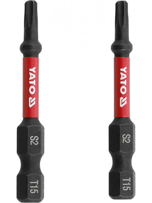 Набор бит Impact torsion T15 50мм 2 шт. YATO