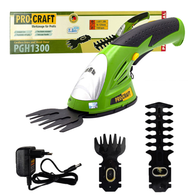 Садовый кусторез PGH1300 Procraft Universal(3,6В, шина 120мм, 1000 об/мин)