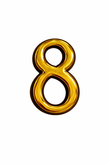 Номерки пластиковые №8 (большие) BN/GP черное золото  (50шт.*20уп.)