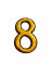 Номерки пластиковые №8 (большие) BN/GP черное золото  (50шт.*20уп.)