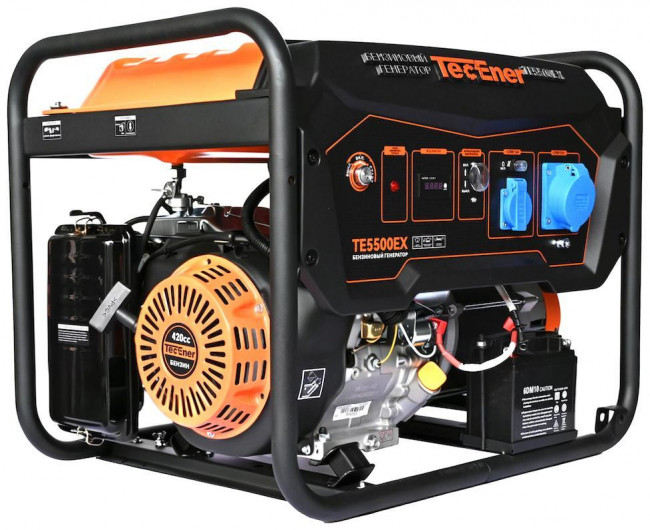 Генератор бензиновый TecEner TE5500EX (5.5 кВт, 1фаза,розетка 16Ах1,32Ах1,ручной/электро)