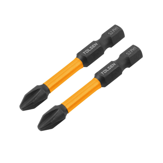 Биты торсионные Industrial PH1 x 50 мм, 1/4", S2, магнит, 2 шт TOLSEN