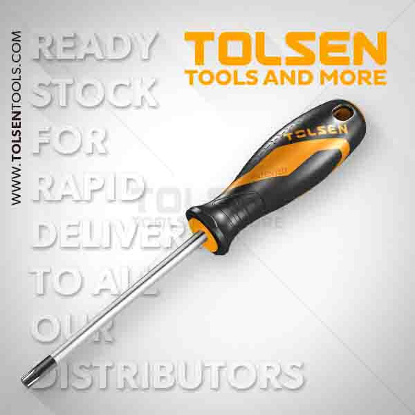 Отвертка T10 двухкомпонентная рукоятка  3.0*75(90) TOLSEN (12/144шт)