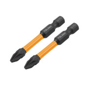 Биты торсионные Industrial PZ2 x 50 мм, 1/4", S2, магнит, 2 шт TOLSEN