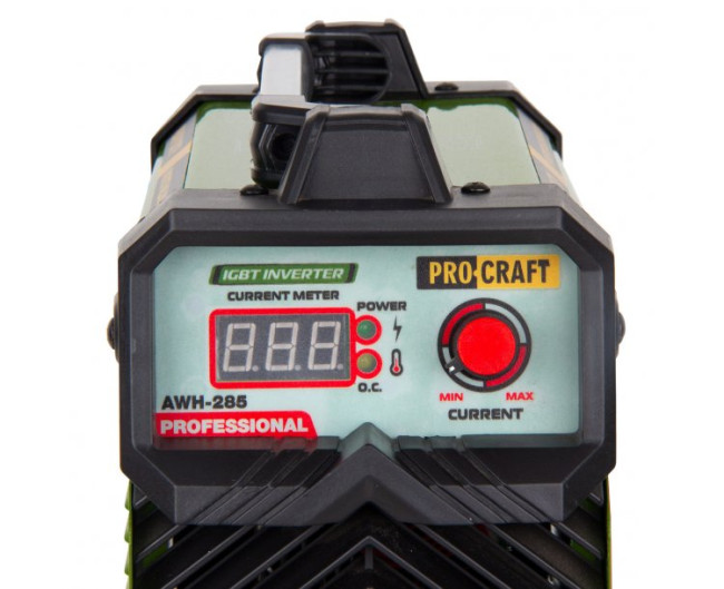 Инверторный сварочный аппарат Procraft AWH-285 (4,5 кВт, MMA,20-285 А,1,6-4,0 мм,Led-дисплей)