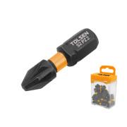Биты торсионные Industrial PZ2 x 25 мм, 1/4", S2, магнит, 20 шт TOLSEN