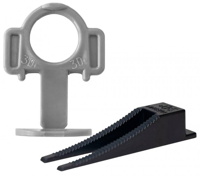 Зажим 3D+ СВП Strong 2 mm + клин черный (40+40 шт)