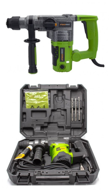 Перфоратор BH1750 Procraft Universal (1200-1750Вт, 4,5Дж, 950 об/м, 4200уд/м, кейс,оснастка)