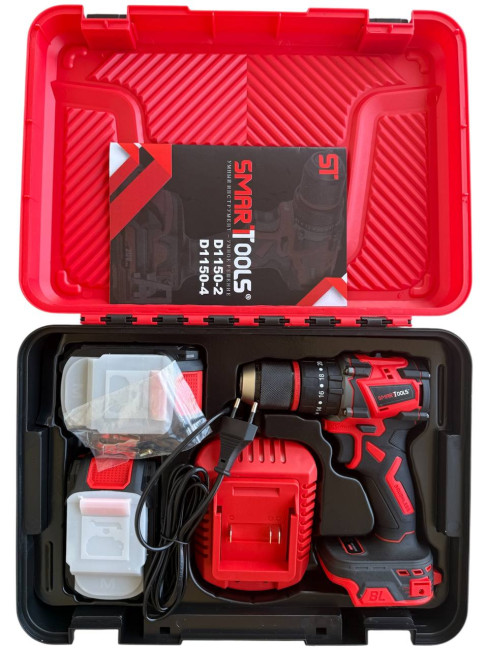 Аккумул. шуруповерт D1150-2 SMART RED (20В,50 Нм, 13 мм, ударный, БЕСЩЕТОЧНЫЙ, 2АКБ*2Ач,ЗУ,кейс) Аккумул. шуруповерт D1150-2 SMART RED (20В,50 Нм, 13 мм, ударный, БЕСЩЕТОЧНЫЙ, 2АКБ*2Ач,ЗУ,кейс)