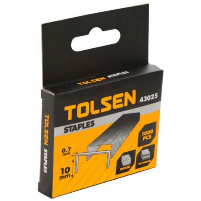Cкобы для степлера закаленные 1,2*11,3*12mm Тип 53 TOLSEN Cкобы для степлера закаленные 1,2*11,3*12mm Тип 53 TOLSEN