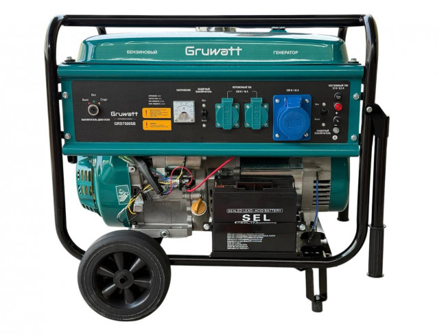 Генератор бензиновый GRS7500SR GRUWATT(190F, 15 л.с., 3600 об/мин, 25 л, 220/380 В, 6.0/6.5 кВт)
