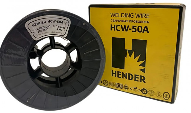 Проволока сварочная омедненная HENDER HCW-50A ER70S-6, 1,00мм, 5кг