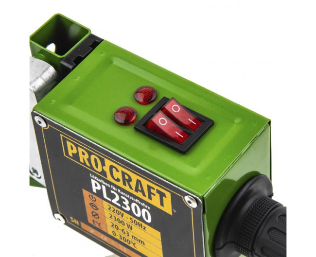 Паяльник для пластиковых труб PL2300 Procraft(1500Вт,20-63мм,50-300С+набор инструмента)