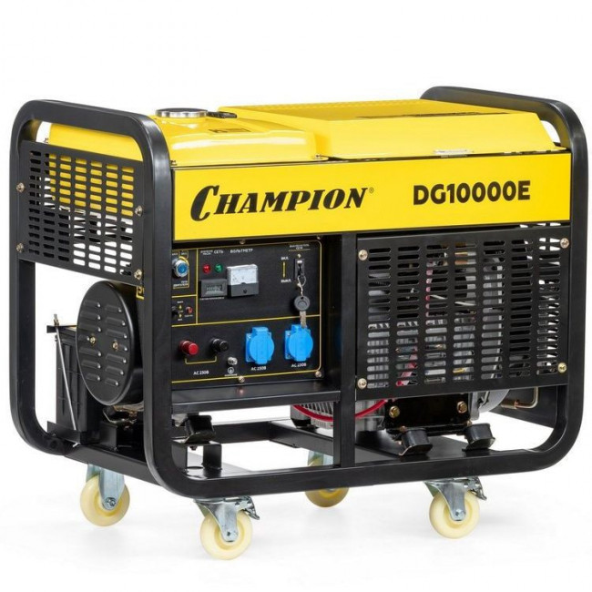 Генератор дизельный CHAMPION DG10000E(11 кВт, 12,5/17 кВт/л.с., 954 см3, 4-тактный, 350 л/ч)