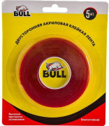 Лента двухсторонняя акриловая 10мм*5м BULL