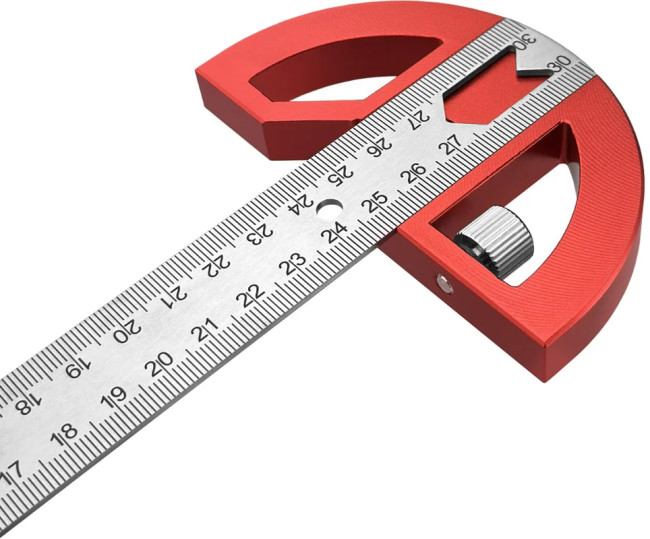 Линейка разметочная 7в1, 300х25мм INOX+AL толщина 1,7 мм VERTEXTOOLS PROFI