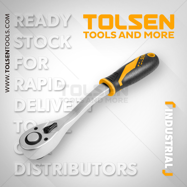 Трещетка изогнутая, комби рукоятка 1/4" INDUSTRIAL TOLSEN