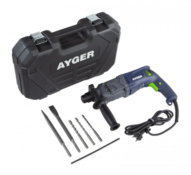 Перфоратор AH1050 AYGER(SDS+,1050 Вт,2.6 Дж,0-5000 уд/мин,кейс)