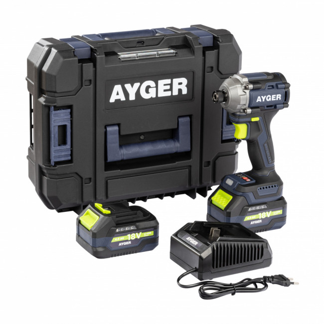 Аккумуляторный бесщеточный винтоверт ABS20BL4 AYGER(18В, 230Нм,3300 об/мин,4500 уд/мин)