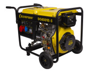 Генератор CHAMPION диз DG6501E-3 (400В 6,2/6,8кВА8,9лс 12,5л 12V 103кг,эл.стартер,колеса,счетчик)