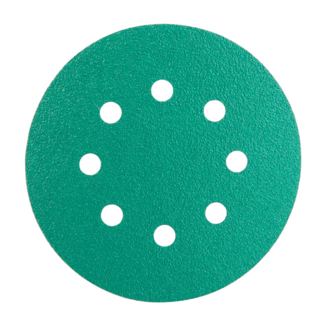 Диск шлифовальный ABRAFORCE Green Film на плёночной основе  8 отв.  125мм Р500 (уп. 5 шт.)