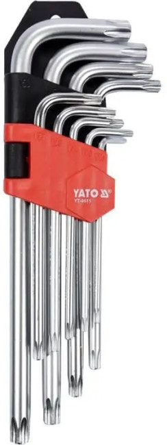 Набор шестигранников 9 предмет TORX T10-T50 YATO Набор шестигранников 9 предмет TORX T10-T50 YATO