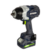 Гайковерт аккумуляторный бесщеточный APW20/1800 AYGER(20В, 1800 Нм, 1/2", 1 АКБ*4 Ач)