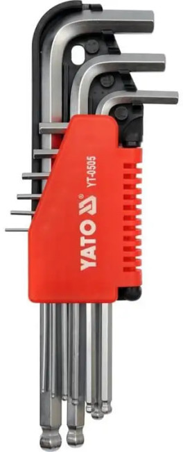Набор шестигранников 9 предмет, с шаром YATO (1,5мм - 10мм)